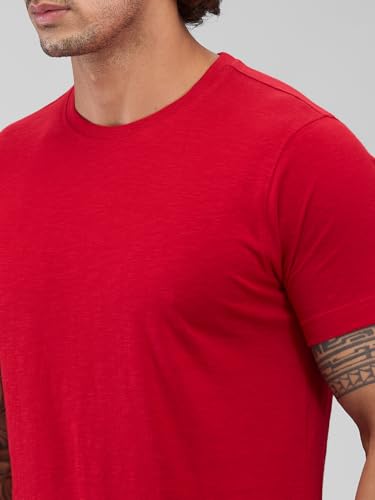 Image of Park Avenue Men Regular Fit Solid Pattern Pure Cotton Round Neck T-Shirt