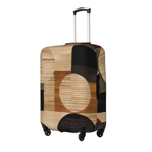 Brown And Tan Elastic Travel Luggage Cover, Washable Spandex Suitcase Protector, Anti-Scratch Fits 18-32 Inch2