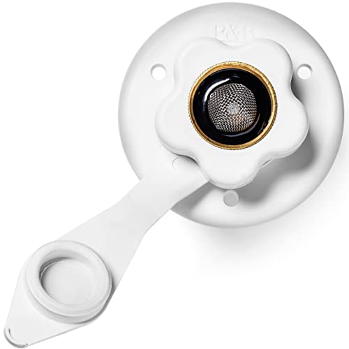 Renator RV Water Inlet Connection. RV City Water Inlet with Check Valve. RV Water Fill Inlet. RV Water Hose Connector, City Water Fill RV. Water Hose Flange. City Water Hookup for Camper (White).