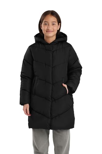 SOLOCOTE Girls Winter Coat Water-Resistant Faux Fur-Lined Heavyweight Hooded Puffer Jacket for Kids