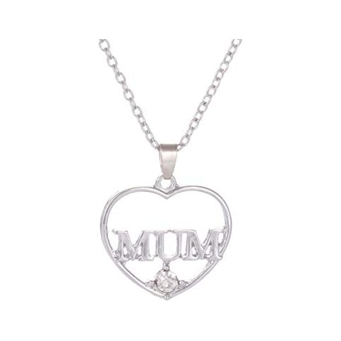 Stylish Necklace For Woman, MUM Letter Heart Pendant Choker Chain Mother Day Jewelry Accessory Cover