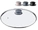 Couvercle en verre KADAX avec poignée en silicone, couvercle résistant à la chaleur pour casseroles , couvercle avec trou de vapeur, couvercle universel en différentes tailles, rond (30cm, gris)
