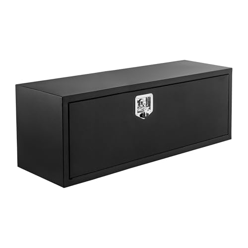 EliteEdge Black Steel Underbody Truck Tool Box for Pickup RV Toolbox Truck Bed Toolboxes Heavy Duty Waterproof Truck Chest with Lock 36 x 14 x 16 Inch