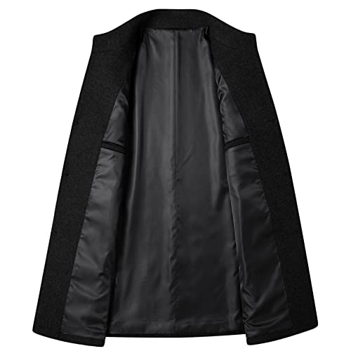 Maiyifu-GJ Men's Stylish Wool Blend Trench Coat Single Breasted Business Down Long Overcoat Mid-Length Slim Jacket Topcoat3