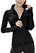QUEENIEKE Women's Sports Jacket Slim Fit Running Jacket Cottony-Soft Handfeel Size S Color Black Pro