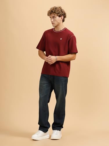 Image of WROGN Men's Mid-Rise Jeans | 100% Cotton | Anti-Fit Relaxed Silhouette