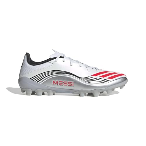 adidas Unisex F50 Messi League Artificial Ground Football Boots, FTWR White/Lucid red/Silver met., 45 1/3 EU – Ansicht 2