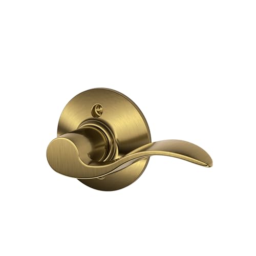 Image of SCHLAGE F170ACC609RH ACC 609 F170 Rh Accent Decorative Dummy Door Lever, 2.72 In Projection X 4-1 /8 In L, Antique Brass