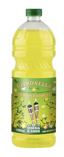 Cereria Di Giorgio - Olio alla Citronella per Torcia - Anti zanzare e insetti - 1 Litro - Ideale per Eventi all'Aperto, Giardini e Terrazze