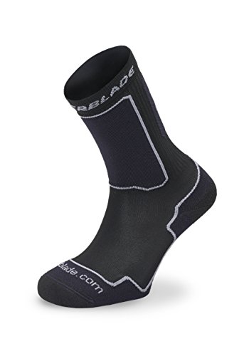 Rollerblade Men's Performance Skating Socks, Black/Silver, Large/US 10-12.5