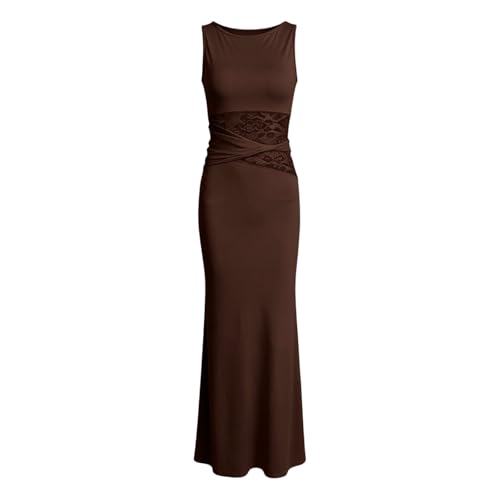 Robe de bal chic patchwork dentelle fine au design sexy et épuré - 5