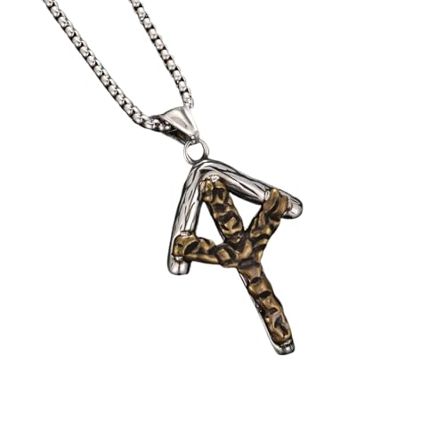 Collier de runes Viking en acier inoxydable vintage pour homme