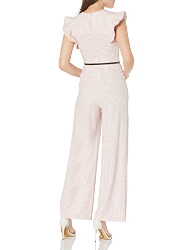 Calvin Klein Belted Flutter Sleeves – Women’s Jumpsuit For Casual And Professional Occasions, Petal/White, 4 #TOP1