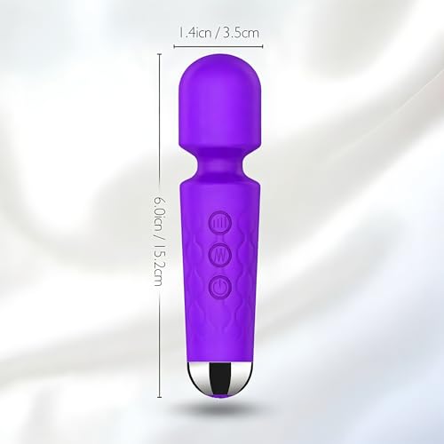 Image of Handheld Cordless Mini Massager, Powerful Quiet with Waterproof, 20 Modes & 8 Speeds Vibration Wand for Back Neck Shoulders, Muscle Soreness Relief & Recovery (Purple)