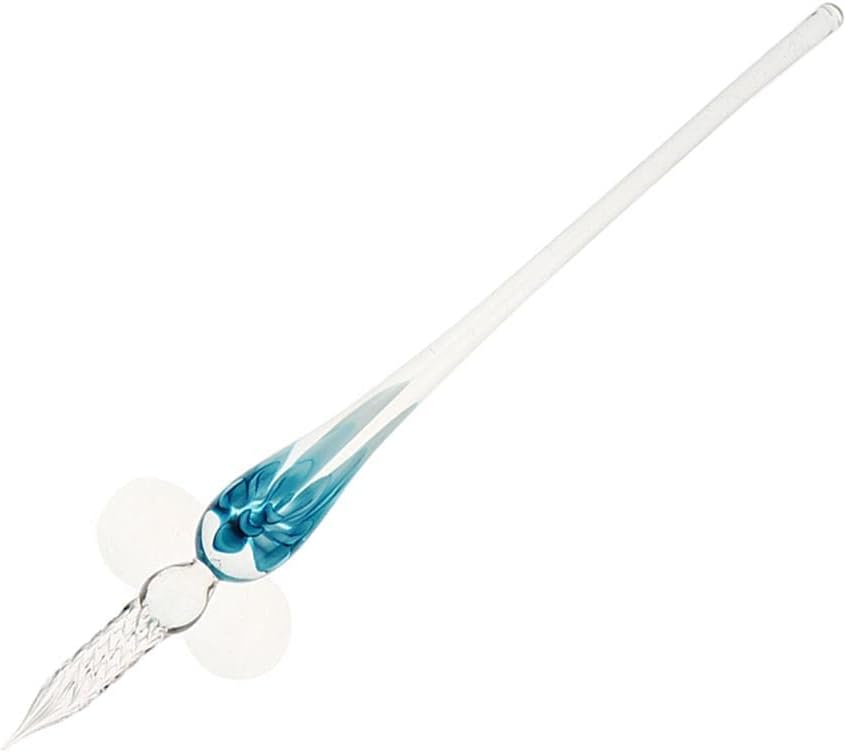 Vintage Style Glass Dip Pen Glass Writing Crystal Pen with Shelf