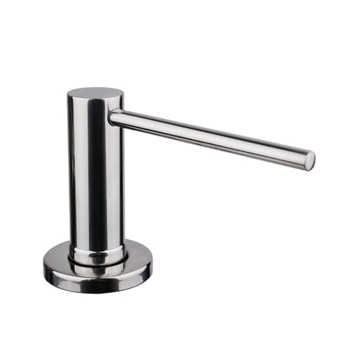 Distributeur Savon Encastrable AIKE pour Cuisine et Salle de Bain, avec Pompe en Acier Inoxydable, Bouteille de 500 ML, Remplissage du Haut, Finition Poli