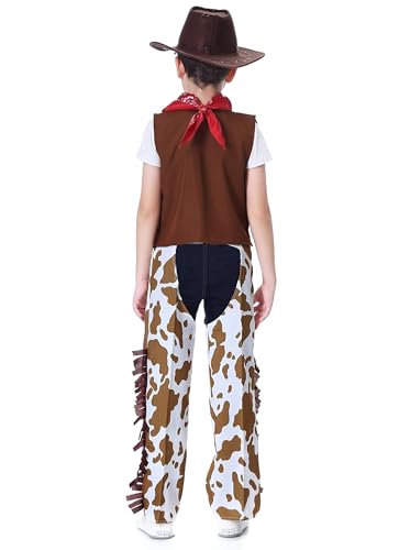 Disfraz cowboy infantil para niños marrón miniatura 4