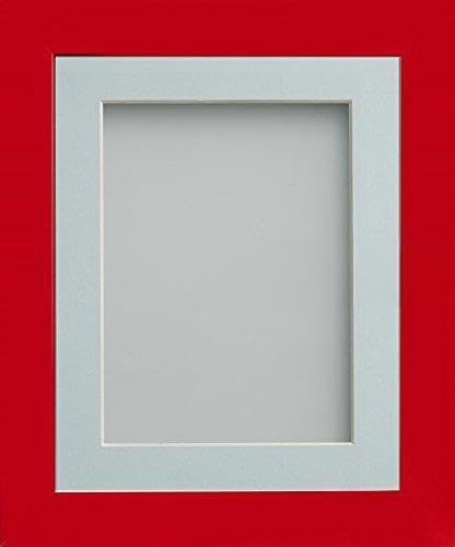 Frame Company Candy Range Picture Photo Frame with Light Blue Mount for Image Size 6 x 4 Inches - 8 x 6 Inches, Crimson