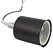 pizarra E27 Ceramic Screw Base Round LED Light Bulb Lamp Socket Holder Adapter metal Lamp Holder With Wire Black