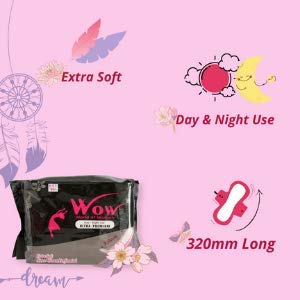 Extra Soft and Extra Comfort Day Night 320MM XXL Sanitary Pads with Wings, Ultra Thin & Dry Coverage, Organic, Rash-Free, Ultra Premium, Ultra Soft, Combo of 5 Packs (35 Pads) - Disposable Pads