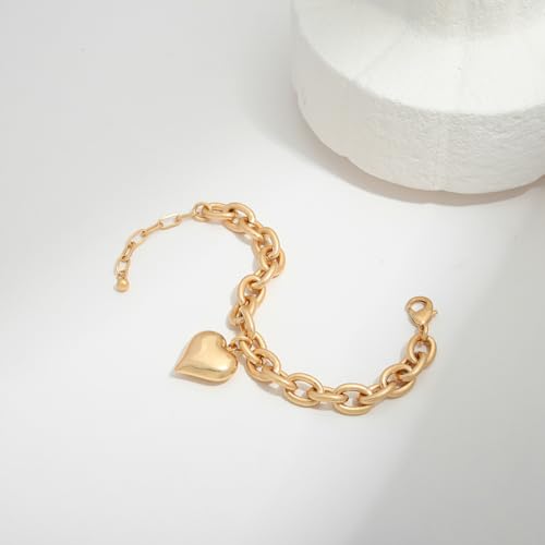 Pearl Bracelets For Women Gold Plated Chain Link Bracelets Bow Heart Charm Bracelets4