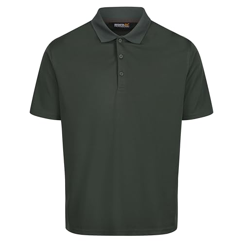 Regatta Professional Mens Pro Wicking Casual Polo Short Sleeved T Shirt Dark Green