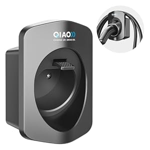 QIAO)) Type 2 EV-laderhouder, wandmontage, EV oplaadkabelorganizer voor elektrische auto met type 2 IEC 62196-2 stekkers, wandbox oplaadkabel, netjes beheer voor binnen en buiten