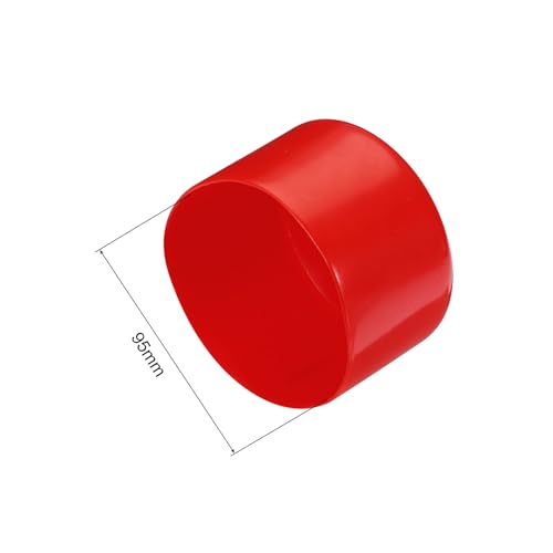 Image of uxcell 2pcs Rubber End Caps 95mm ID Vinyl Round Tube Bolt Cap Cover Screw Thread Protectors Red, 50mm Height
