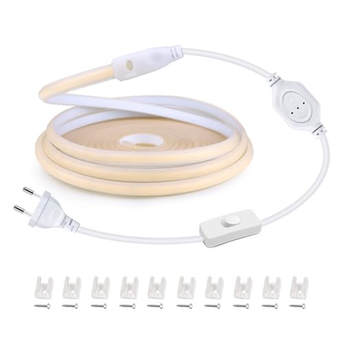 eyYvxmep Espejo de Maquillaje Iluminación de Fondo LED Luces de Tira COB Luces de Tocador Tocador de Baño Habitación 5M Enchufe de la UE