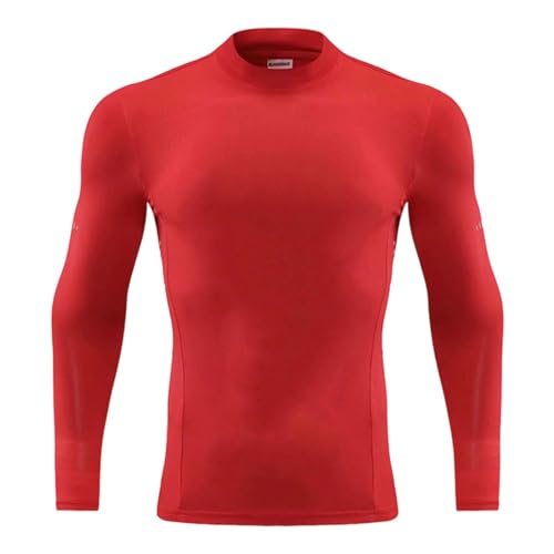 Camiseta de compresión para niños térmica con cuello alto elástica y transpirable