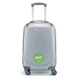 Maleta PEQUEÑA 4 Ruedas 360º Equipaje DE Mano Cabina RIGIDA (Gris)