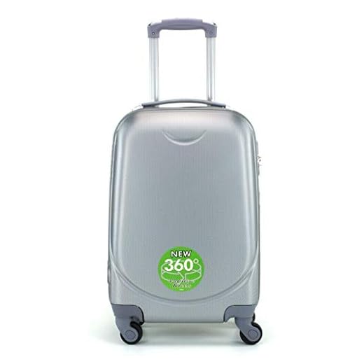 Maleta PEQUEÑA 4 Ruedas 360º Equipaje DE Mano Cabina RIGIDA (Gris)