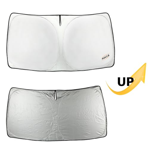 Image of Foldable Windshield Sun Shade for 2014-2025 Jeep Grand Cherokee SUV | Laredo Limited Trailhawk Overland Altitude Summit Sunshade Sun Visor Protector Blocks UV Rays Keep Your Car Cooler