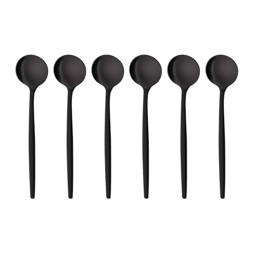 GRÄWE Espressolöffel Provence, schwarz, 6 Stück, Espresso Löffel aus Edelstahl, spülmaschinengeeignet, kleiner Löffel