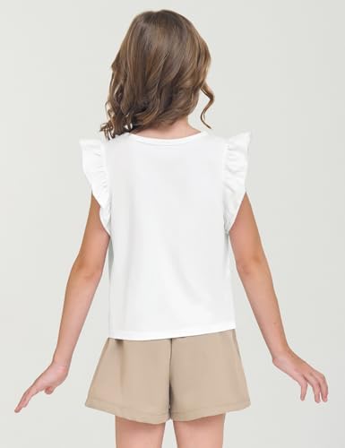 Girls Ruffle Shirts Twist Front Tops Shirt Tee4