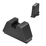 BRASS HUNTER Suppressor Height Sight Set for Glock - Optical Compatible, High Black .315' Serrated Front, Flat Black .394' Rear Assembly | Fits Glock All Models