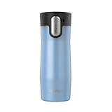 Contigo West Loop 3.0 Stainless Steel Travel Mug with Tea-Bag Hook & Spill-Proof Lid, Vacuum-Insulated Reusable Cup Coffee and Tea, 16 oz (473 mL), Glacier - Keeps Drinks Hot up to 11 Hours