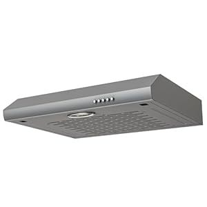 FIREGAS Afzuigkap 60 cm, afvoerlucht/circulatielucht afzuigkap, 3 standen, geïntegreerde onderkast, onderbouwkap, 1 ledlicht