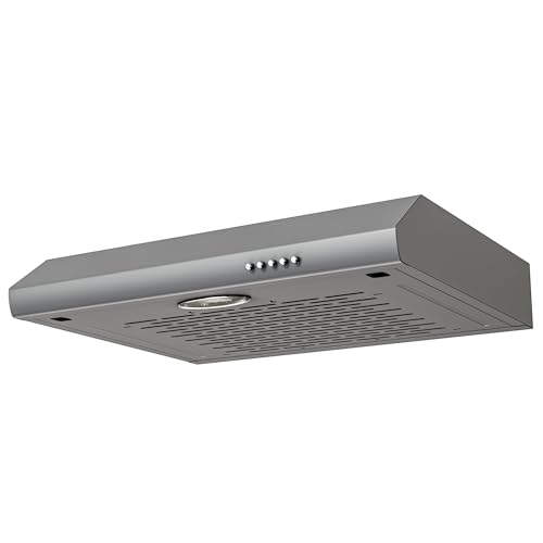 FIREGAS Campana Extractora 60 cm, Extractor Cocina, Campanas Extractoras Cocina, Gran Potencia de Succión, Control Mecánico, 3 Velocidades, Algodón Filtrante,Gris
