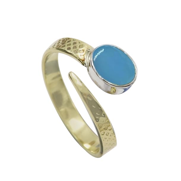 Edelstein Ring silberplattiert für Damen und Herren stilvoll alle Größen Geschenkidee handgefertigter Schmuck CRG1093AA