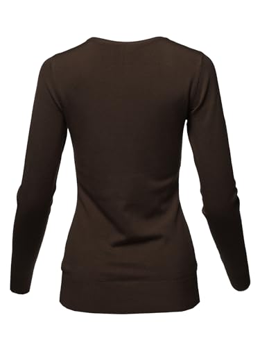 Women's Solid Basic Viscose Nylon Crew Neck Sweater Top3