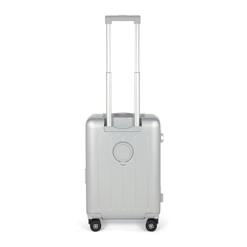Image of SWISS MILITARY Black Gold Collection Bristol Luggage, Anti-Theft Zipperless Trolley, TSA Lock, 360 Wheels, USB & Type-C Port, 14 inch Laptop Compartment, 44L, Makrolon PC, (Free Cover) White, 55cm