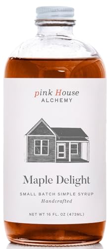 Image of Pink House Alchemy Maple Delight Simple Syrup, 16 oz, Handcrafted | Warm-Spice Cocktail & Coffee Mixer, All-Natural, Small-Batch