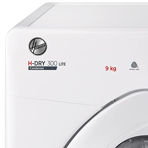 Hoover H-DRY 300 Lite Kondenstrockner / 9 kg/Smarte Bedienung mit NFC-Technologie/AquaVision-Kondenswasserbehälter/Weiß/Modell: HLE C9DE-84