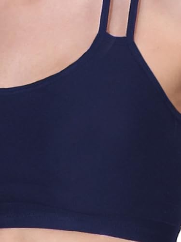 Image of DChica Essentials Padded Sports Bra for Women, High Impact Criss Cross, Removable Pads & Non Wired Bralette, Full Coverage Elasticated Underband, Daily Use Gym & Yoga
