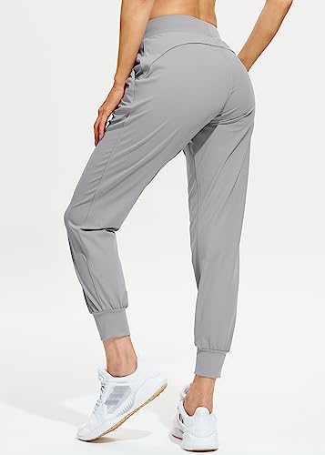 Image of Libin Women's Joggers Pants Athletic Casual Sweatpants Petite /Regular /Tall | Running, Workout, Gym, Yoga, Lounge, Travel, Golf Clothes with Pockets, 4 way stretch, Tapered, Dance Trousers