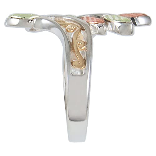 Fancy Bypass Scrollwork Ring, 10k Yellow Gold, Sterling Silver, 12k Green and Rose Gold Black Hills Gold Motif2