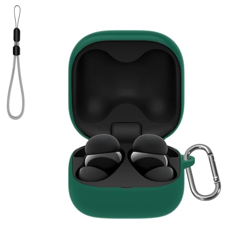 For SONY ソニー LinkBuds Fit(WF-LS910N) ケース カバー【YANMONGI】ワイヤレス イヤーホン 保護カバー シリコン保護ケース ーチェーン付き 充電ケースカバー 可視LEDライト 耐衝撃 落下防止 防水 防塵 指紋防止