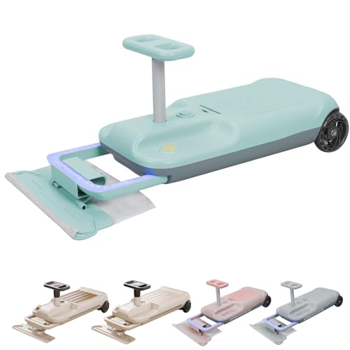 アップグレードされた電動ゴーカート、子供用のクリーンカー、床掃除機能付きウィグルカー、3〜12歳向けの収納付きドリフトカートカー,Green