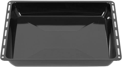 ICQN Tiefes Backblech 46,5 × 37 × 6 cm, Kompatibel mit Siemens, Bosch, Beko, Constructa, Neff & Amica, Emaillierte Fettpfanne für Backofen & Herd